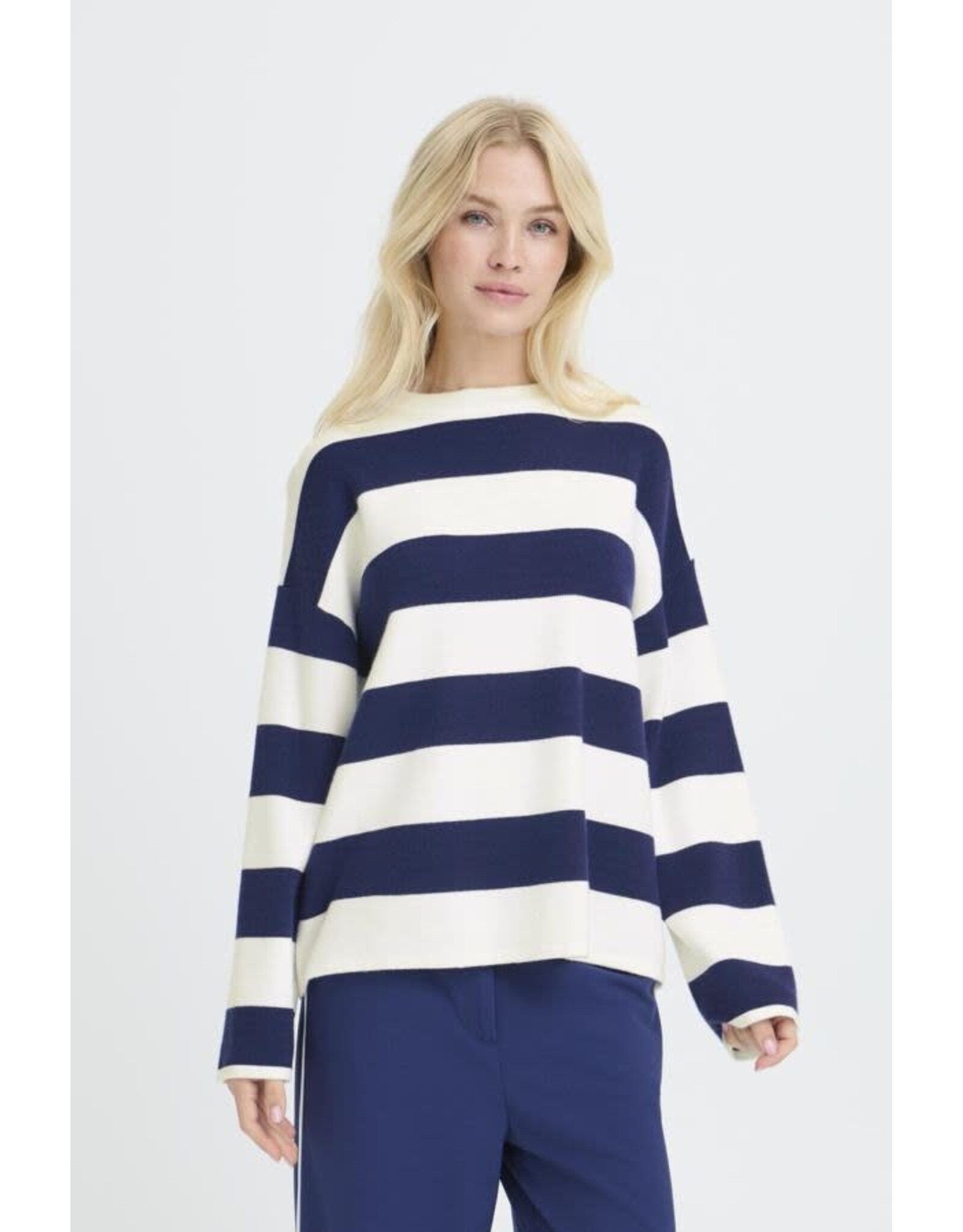 b.young b.young - Otari Stripe Jumper (Medieval Blue)