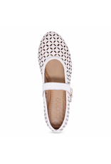 Bueno Bueno - Kehlani Perforated Mary Jane Flat (Ice White)