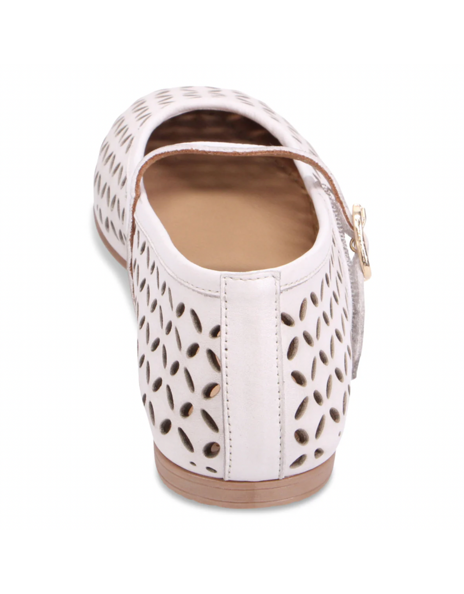 Bueno Bueno - Kehlani Perforated Mary Jane Flat (Ice White)