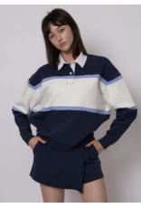 RD Style RD Style - Esther Cotton Soft Knit Long Sleeve Polo (Sea Blue)