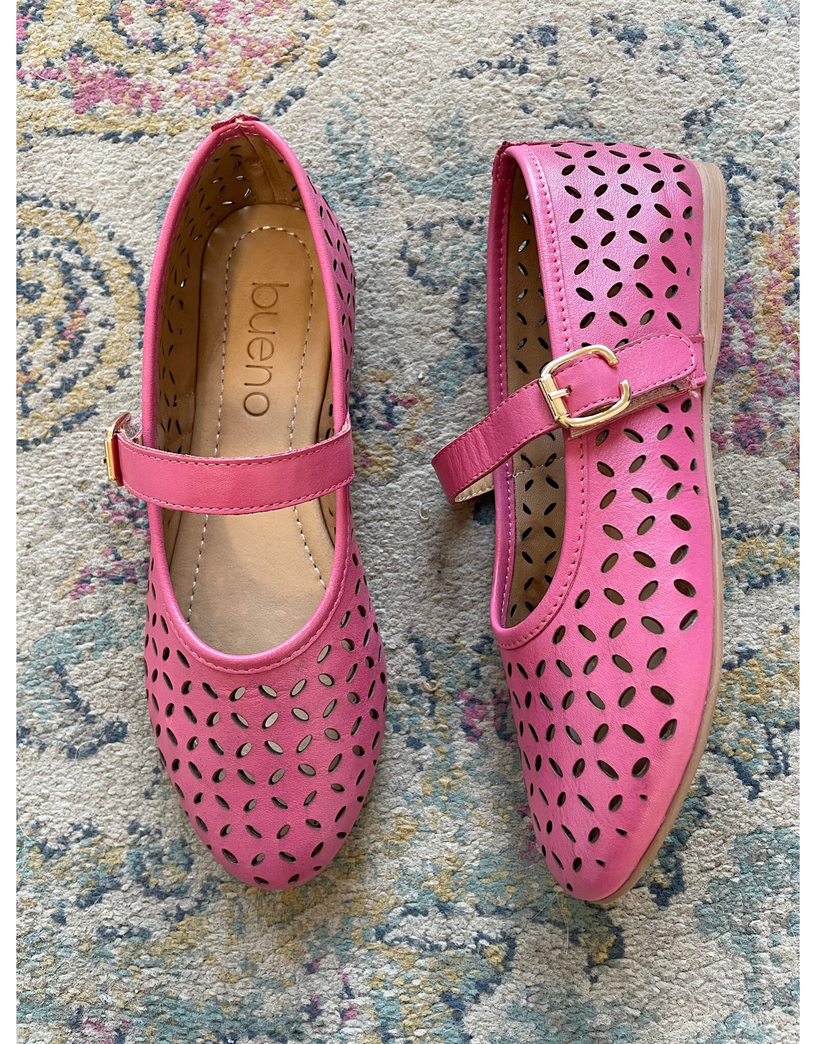 Bueno Bueno - Kehlani Perforated Mary Jane Flat (Bubblegum)