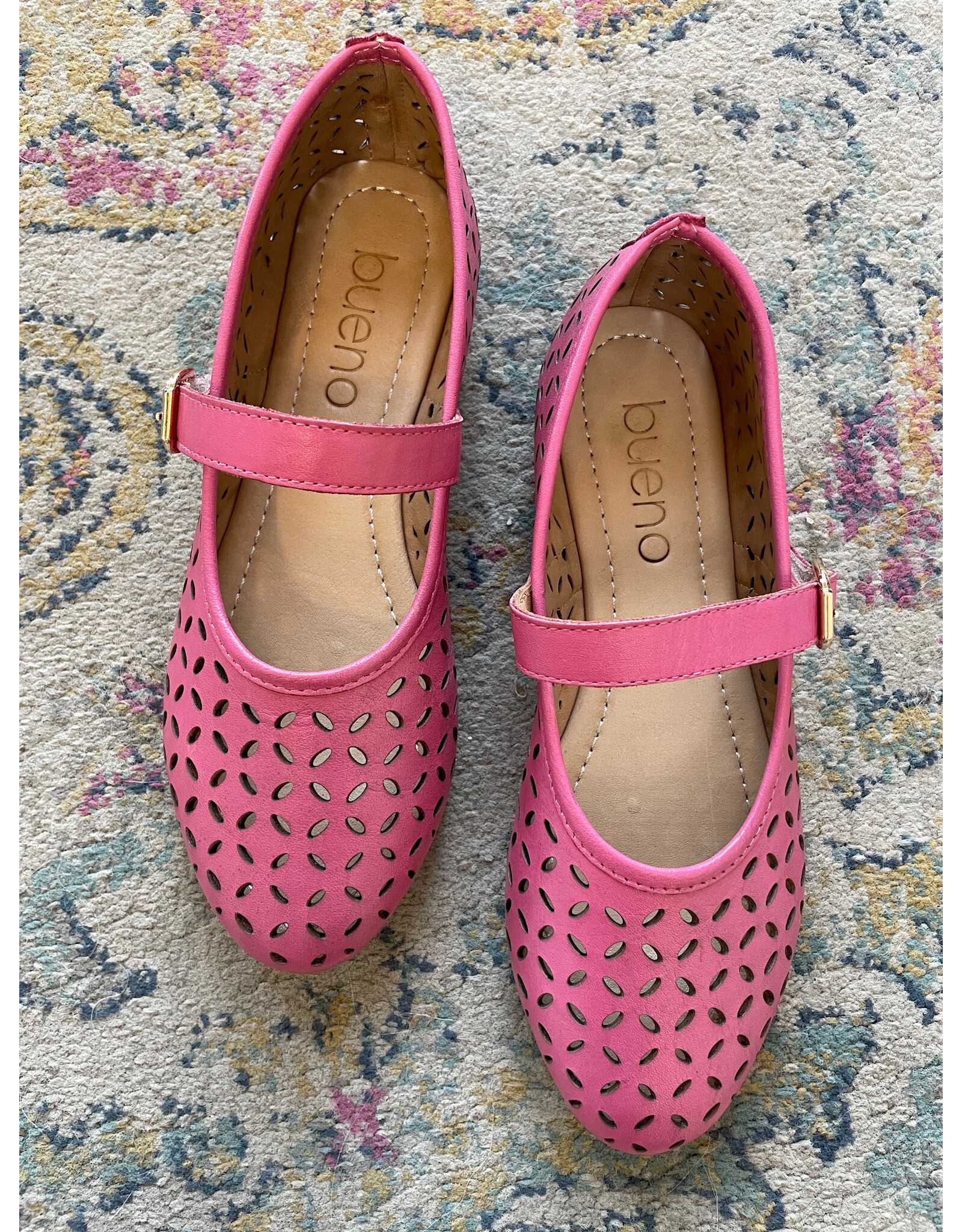 Bueno Bueno - Kehlani Perforated Mary Jane Flat (Bubblegum)