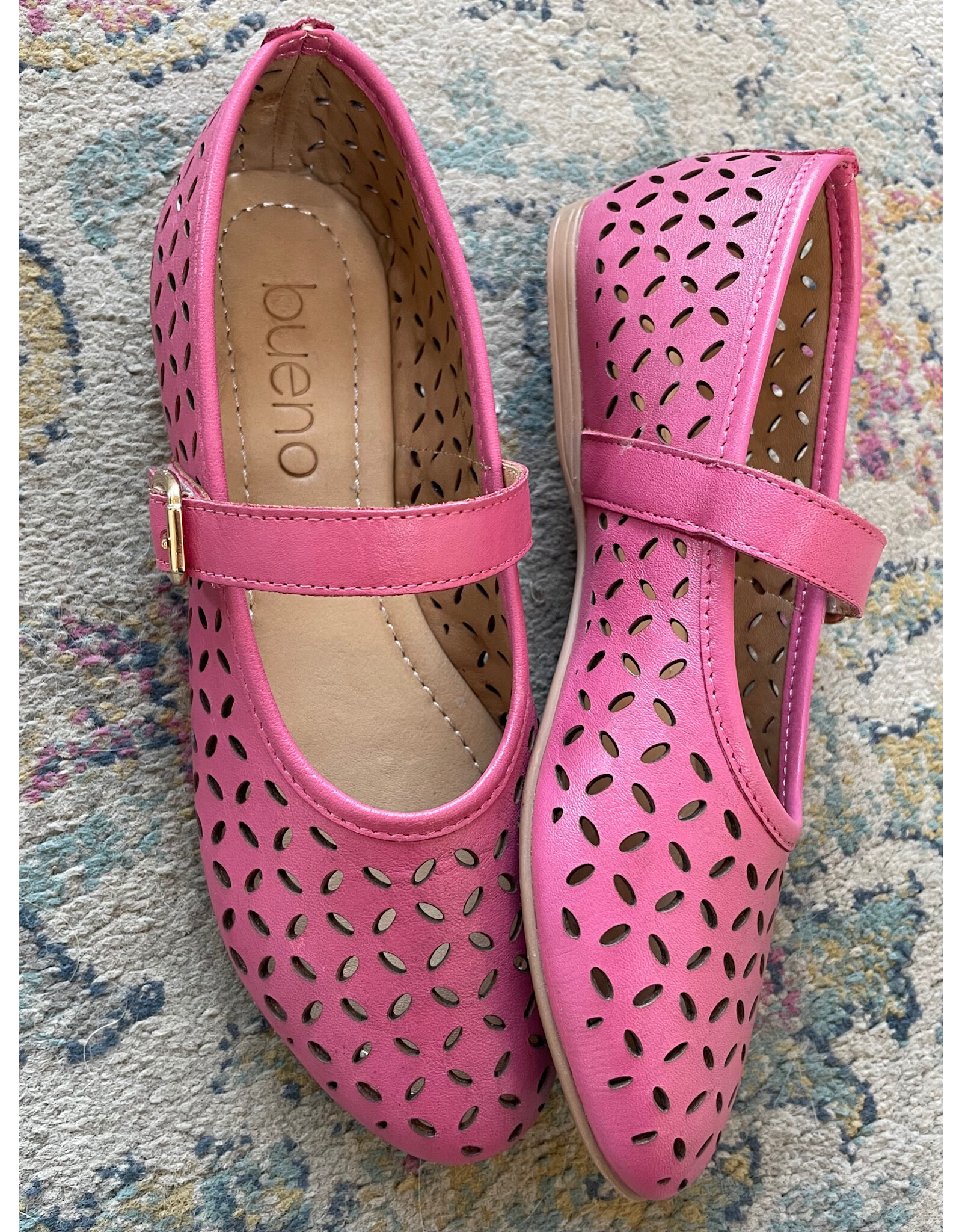 Bueno Bueno - Kehlani Perforated Mary Jane Flat (Bubblegum)