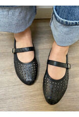 Bueno Bueno - Kehlani Perforated Mary Jane Flat (Black)