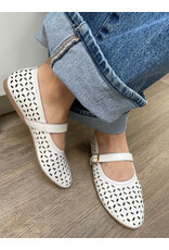 Bueno Bueno - Kehlani Perforated Mary Jane Flat (Ice White)