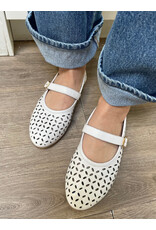 Bueno Bueno - Kehlani Perforated Mary Jane Flat (Ice White)