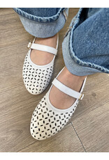 Bueno Bueno - Kehlani Perforated Mary Jane Flat (Ice White)