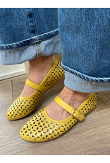 Bueno Bueno - Kehlani Perforated Mary Jane Flat (Yellow)