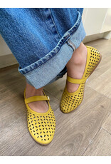 Bueno Bueno - Kehlani Perforated Mary Jane Flat (Yellow)