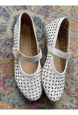Bueno Bueno - Kehlani Perforated Mary Jane Flat (Ice White)