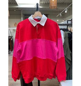 RD Style RD Style - Esther Cotton Soft Knit Long Sleeve Polo (Rouge Magenta)