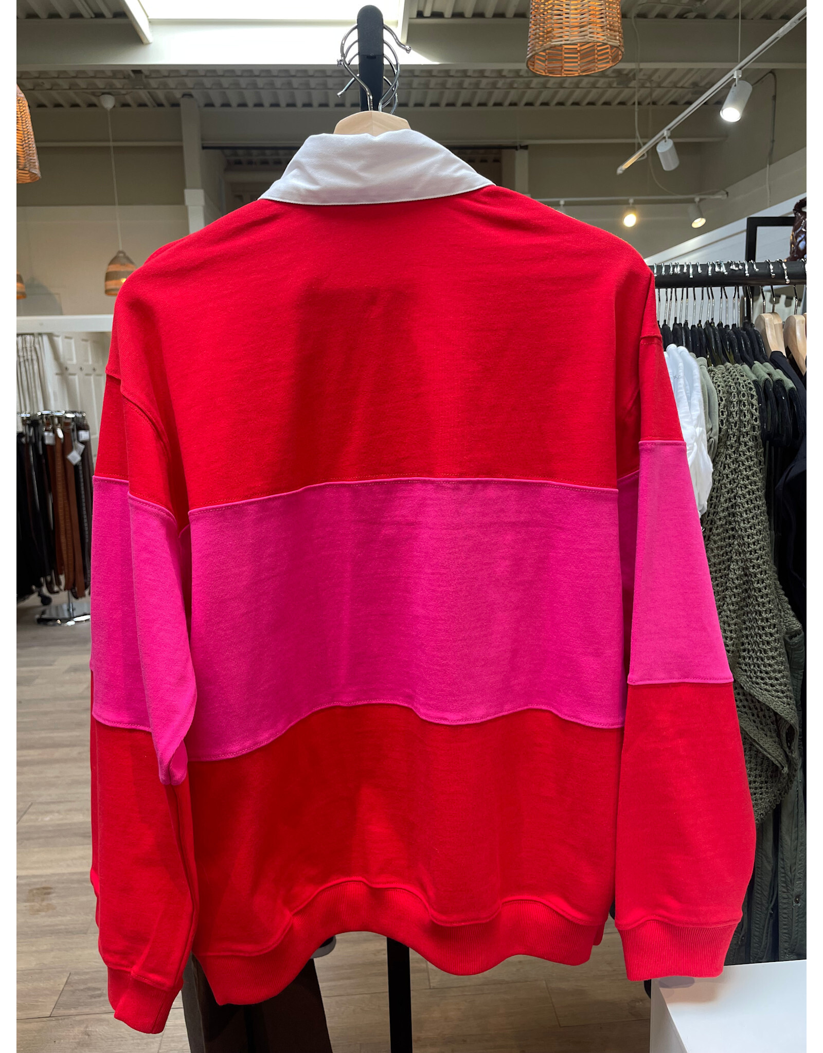 RD Style RD Style - Esther Cotton Soft Knit Long Sleeve Polo (Rouge Magenta)