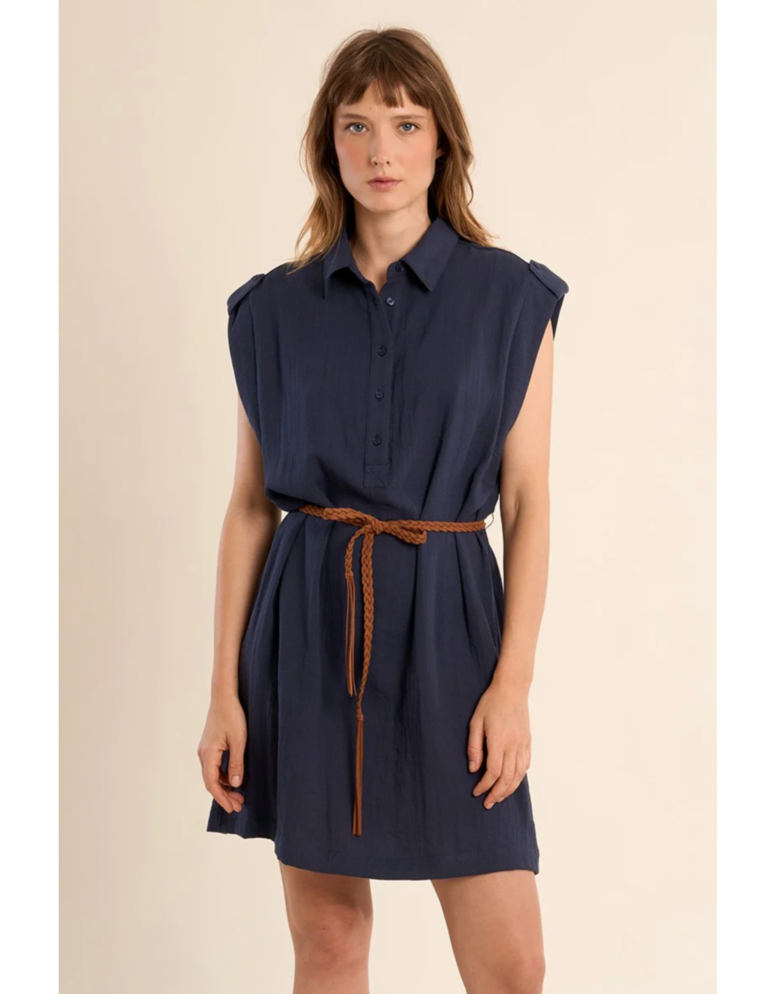 Molly Bracken Molly Bracken -  Belted Dress (Navy)
