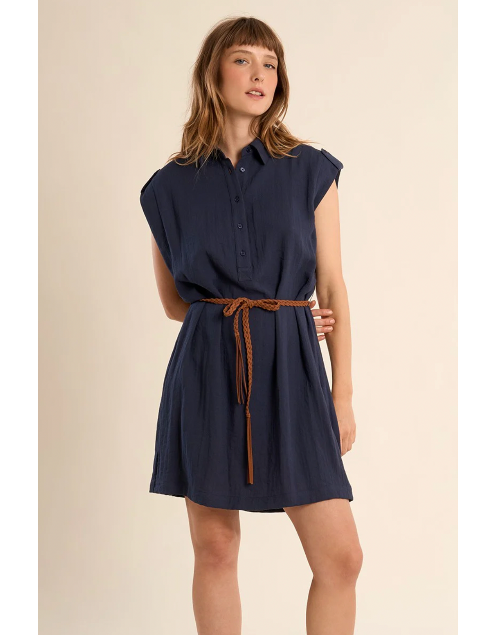 Molly Bracken Molly Bracken -  Belted Dress (Navy)