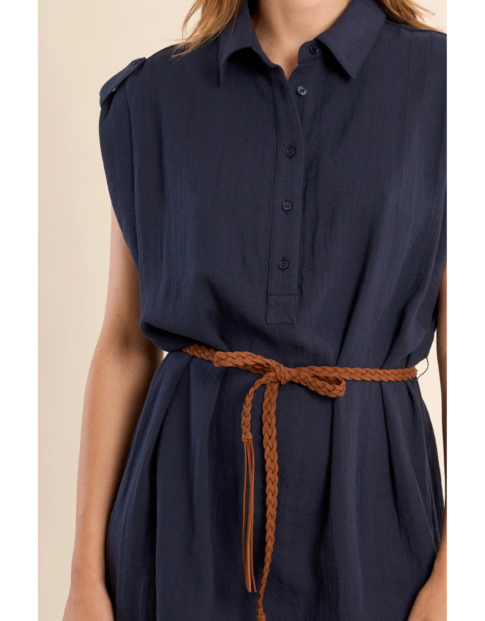 Molly Bracken Molly Bracken -  Belted Dress (Navy)