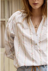 Molly Bracken Molly Bracken -  Stripe / Floral Button Up Blouse