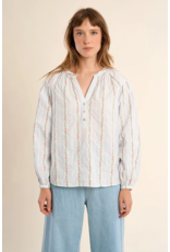 Molly Bracken Molly Bracken -  Stripe / Floral Button Up Blouse