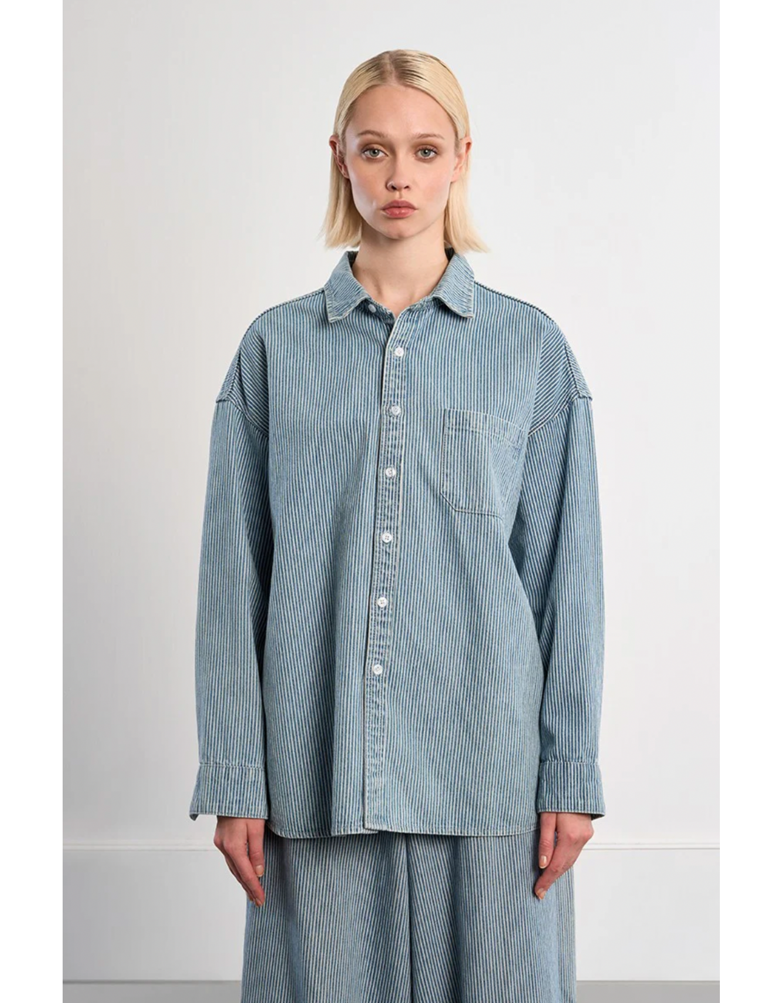 Molly Bracken Molly Bracken -  Denim Stripe Shirt / Jacket