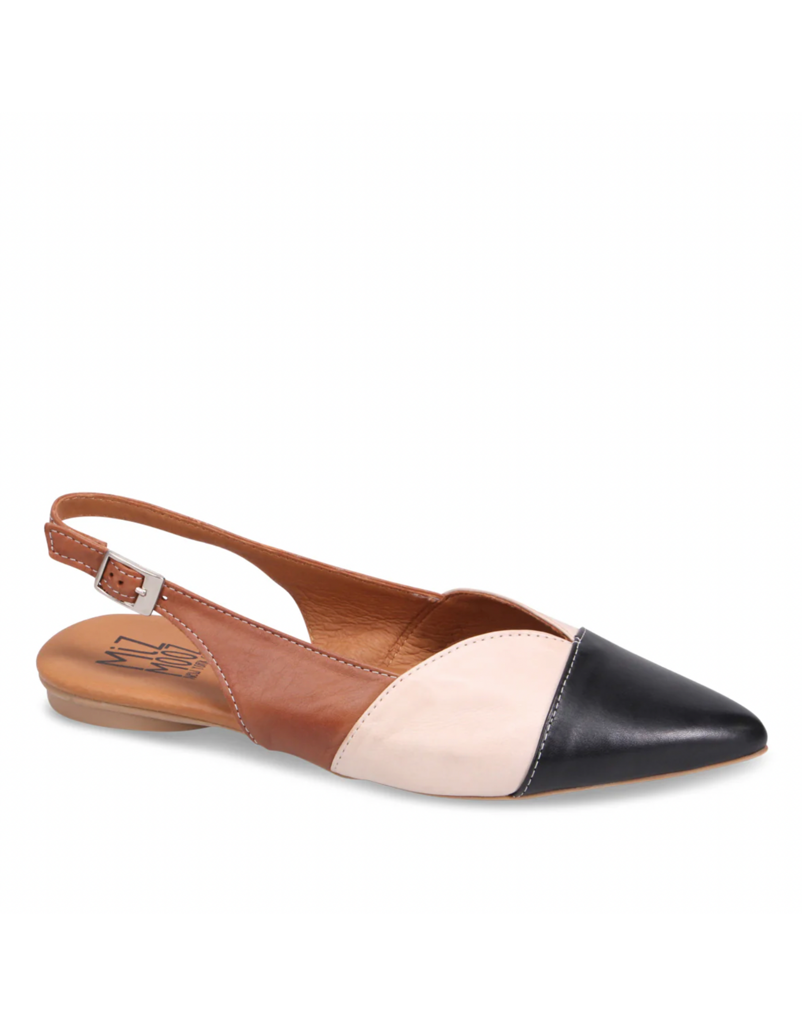 Miz Mooz Miz Mooz - Jayden Slingback Flat (Black / Tan / Cognac)