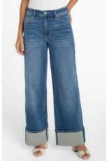 Liverpool Liverpool - Morgan Cuffed Crop Wide Leg W/trim (Tidal Wave)