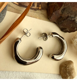 Pika & Bear Pika & Bear - "Aboro" Textured Hoop Earrings