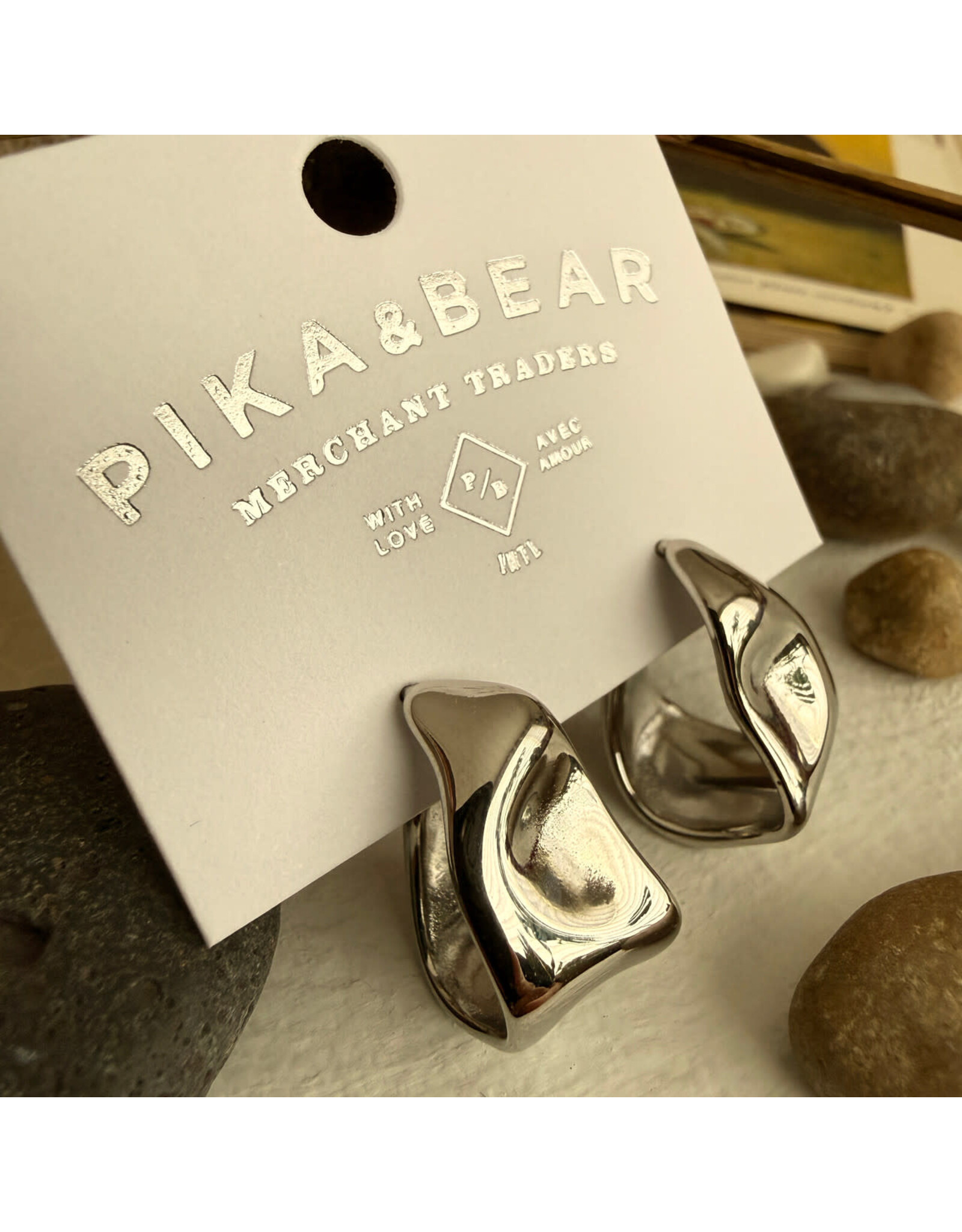 Pika & Bear Pika & Bear - "Moore" Textured Hoop Earrings