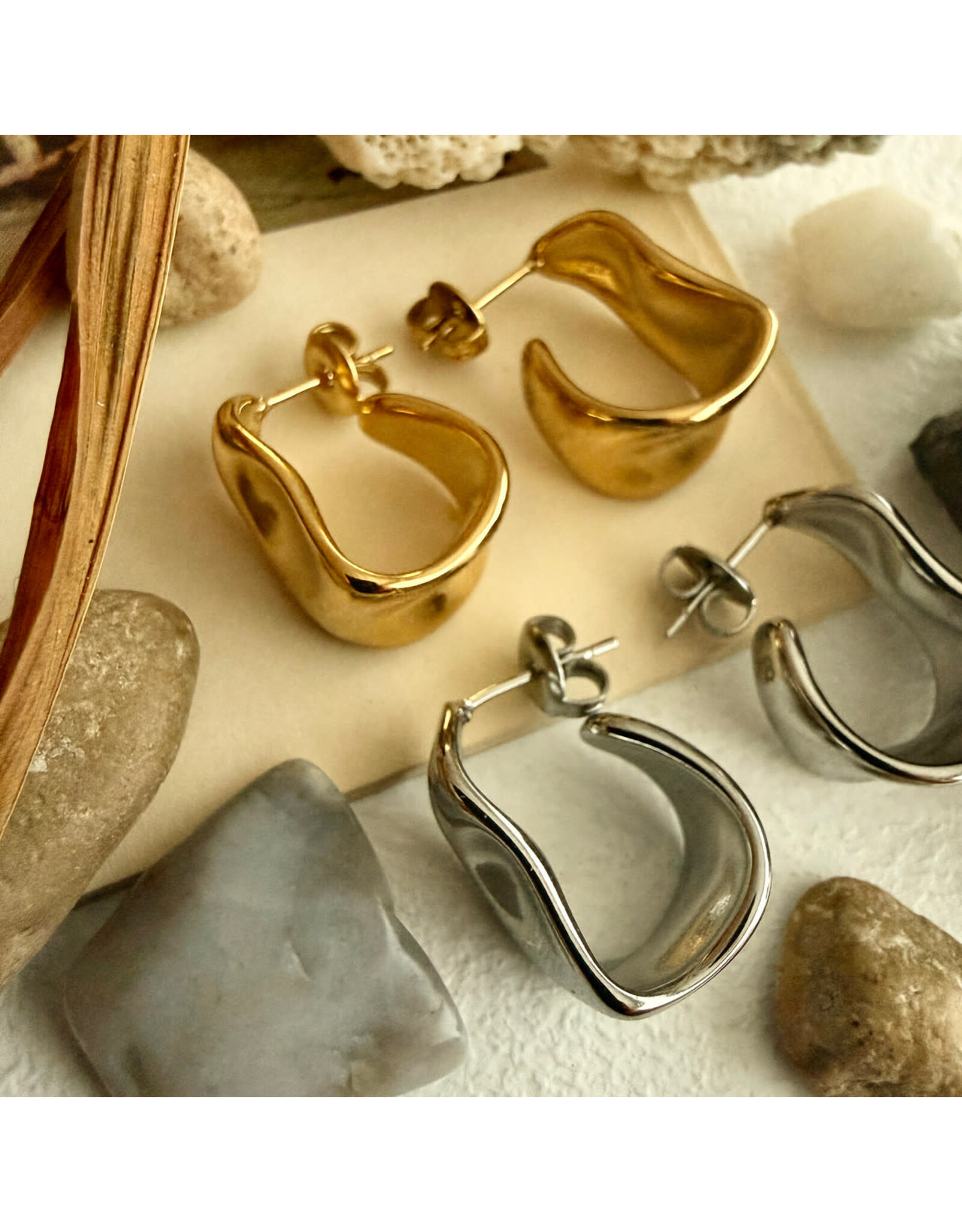 Pika & Bear Pika & Bear - "Moore" Textured Hoop Earrings