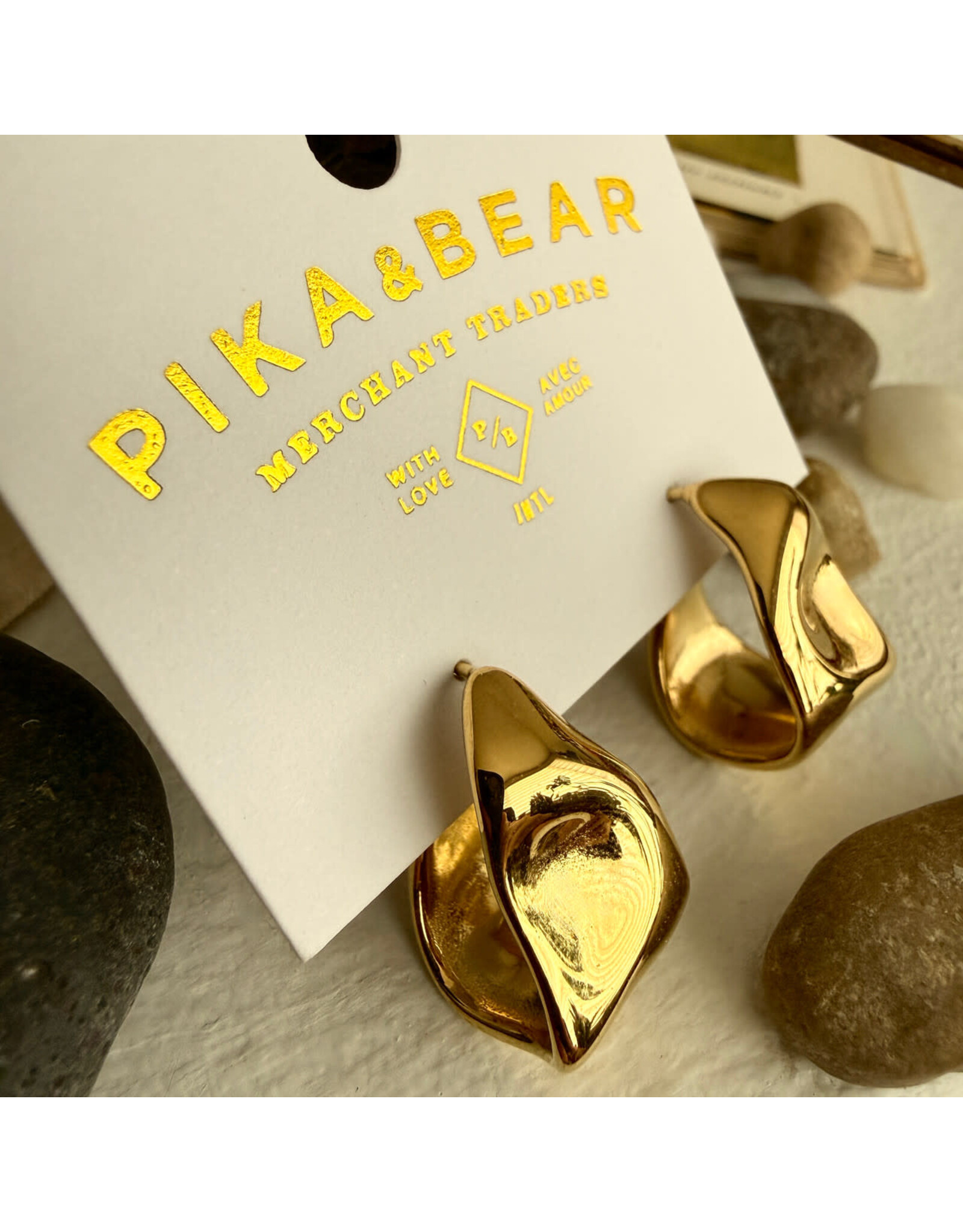 Pika & Bear Pika & Bear - "Moore" Textured Hoop Earrings