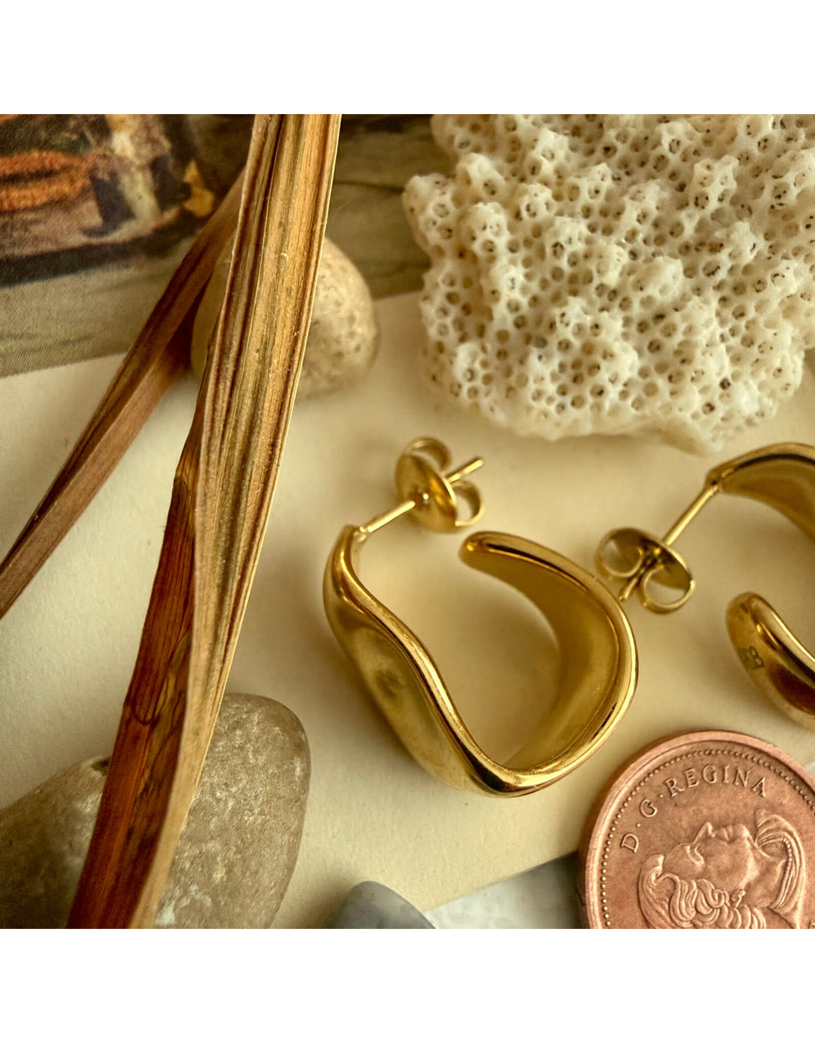 Pika & Bear Pika & Bear - "Moore" Textured Hoop Earrings