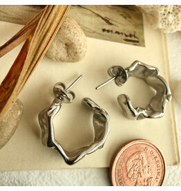 Pika & Bear Pika & Bear - "Christo" Textured Hoop Earrings