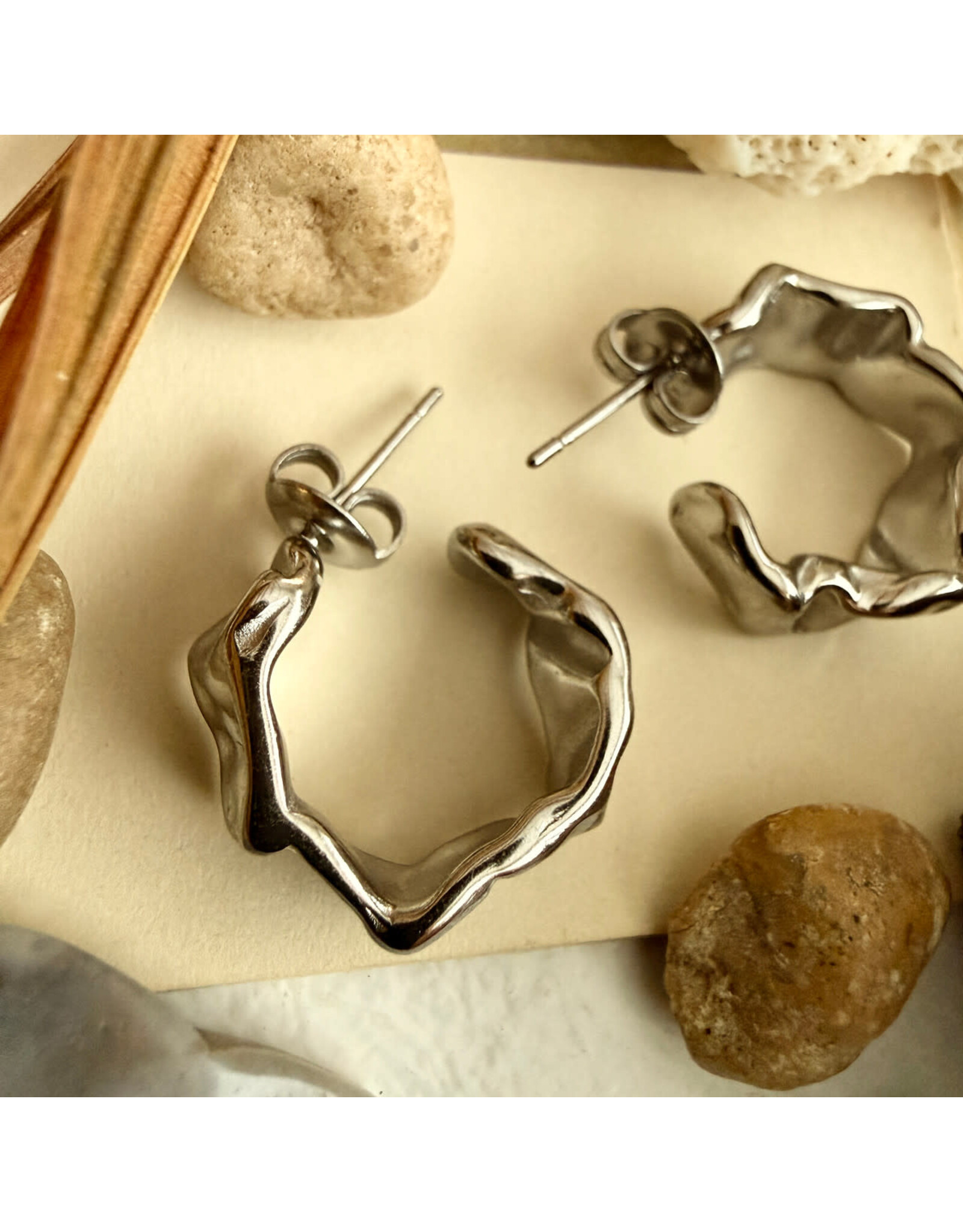 Pika & Bear Pika & Bear - "Christo" Textured Hoop Earrings