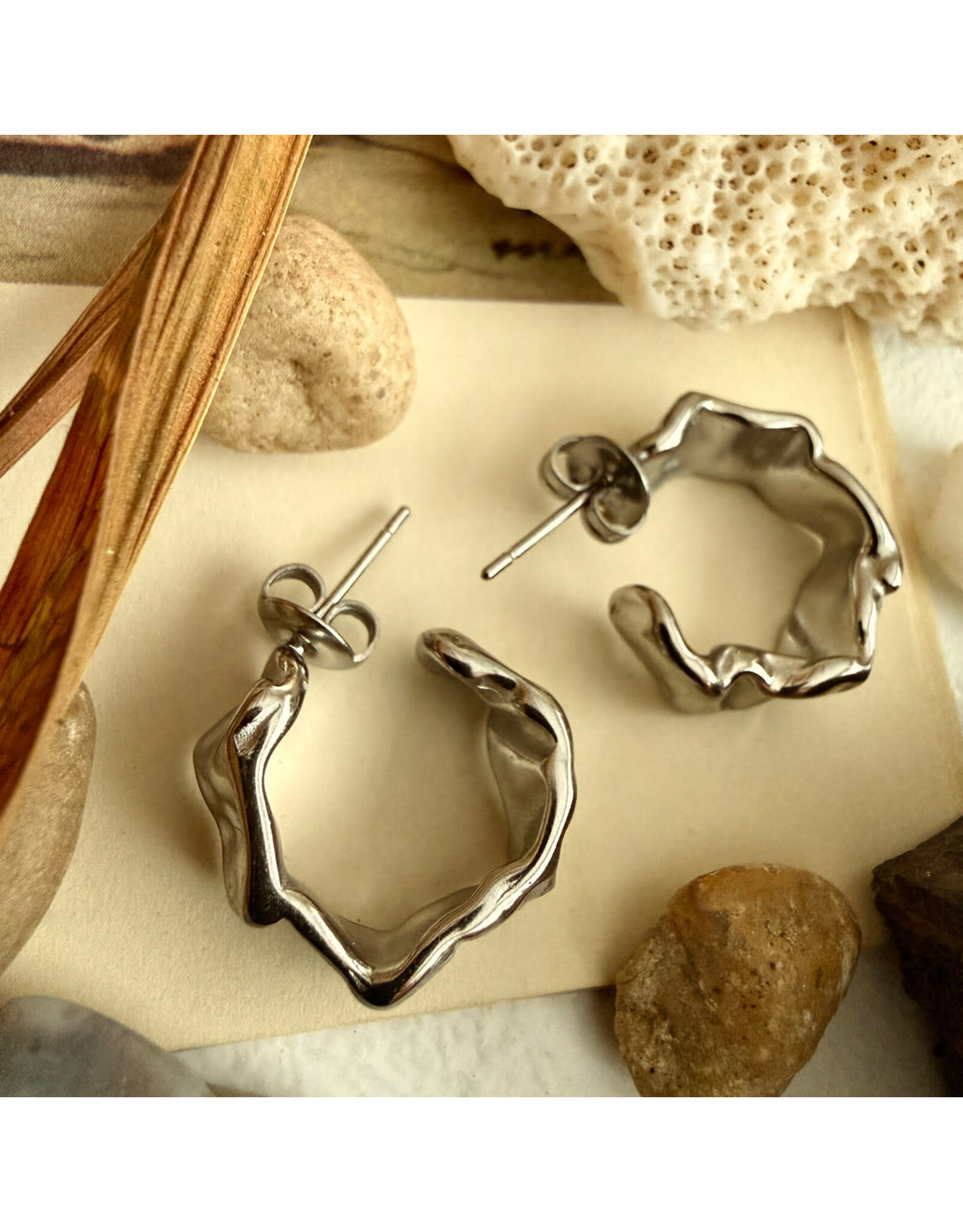 Pika & Bear Pika & Bear - "Christo" Textured Hoop Earrings