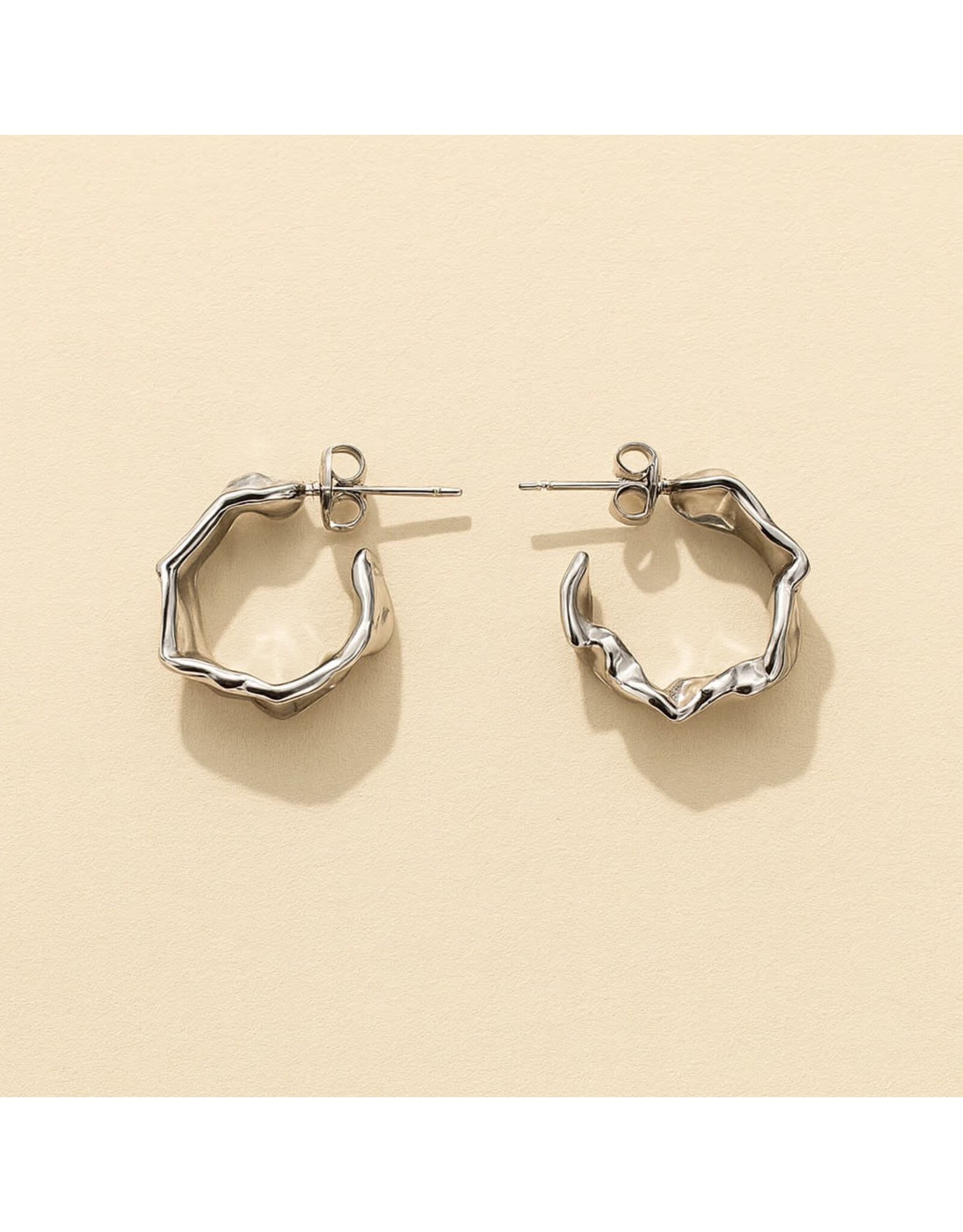 Pika & Bear Pika & Bear - "Christo" Textured Hoop Earrings