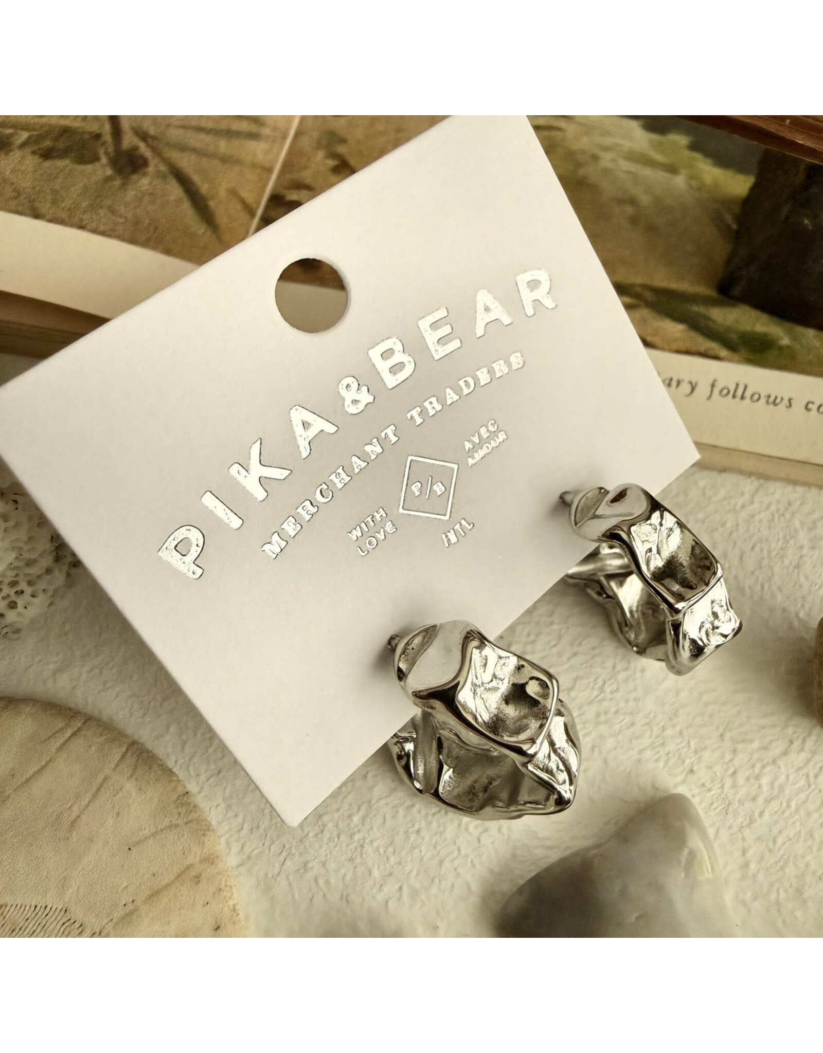 Pika & Bear Pika & Bear - "Christo" Textured Hoop Earrings