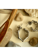 Pika & Bear Pika & Bear - "Christo" Textured Hoop Earrings