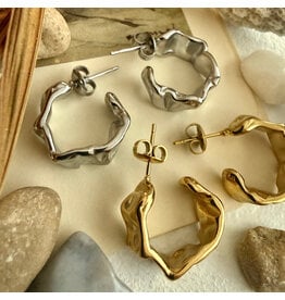 Pika & Bear Pika & Bear - "Christo" Textured Hoop Earrings