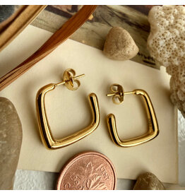 Pika & Bear Pika & Bear - "Miro" Oblique Hoop Earrings