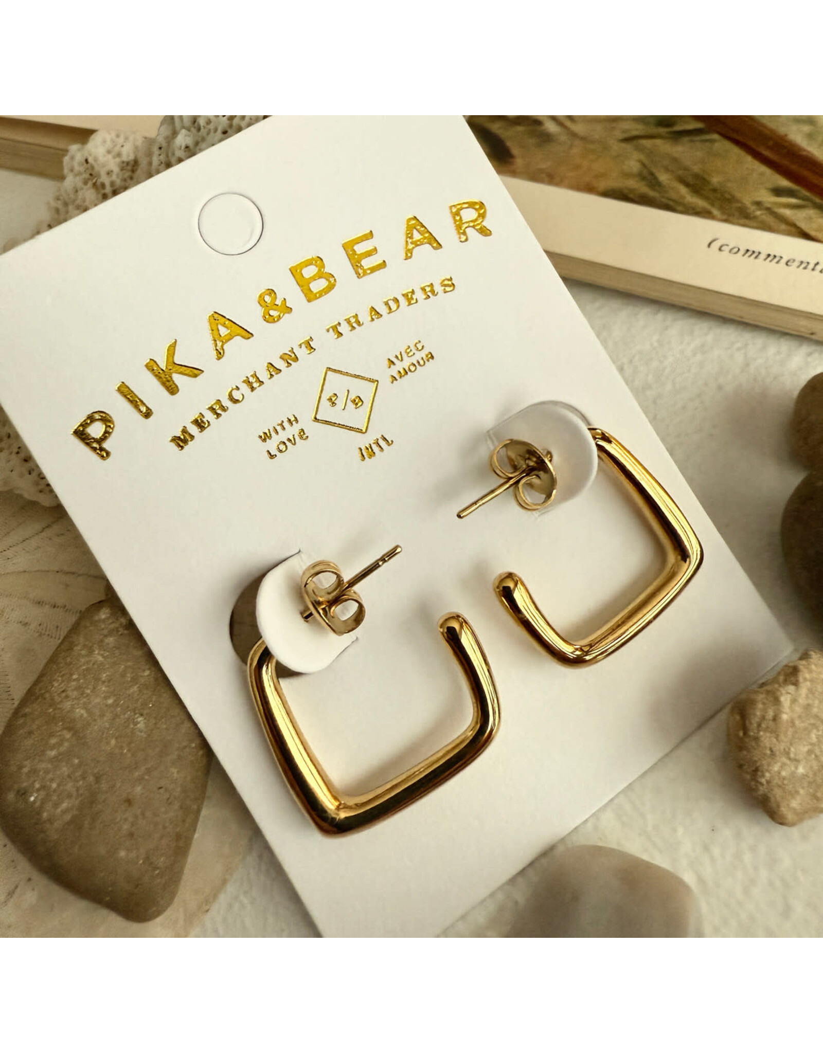 Pika & Bear Pika & Bear - "Miro" Oblique Hoop Earrings