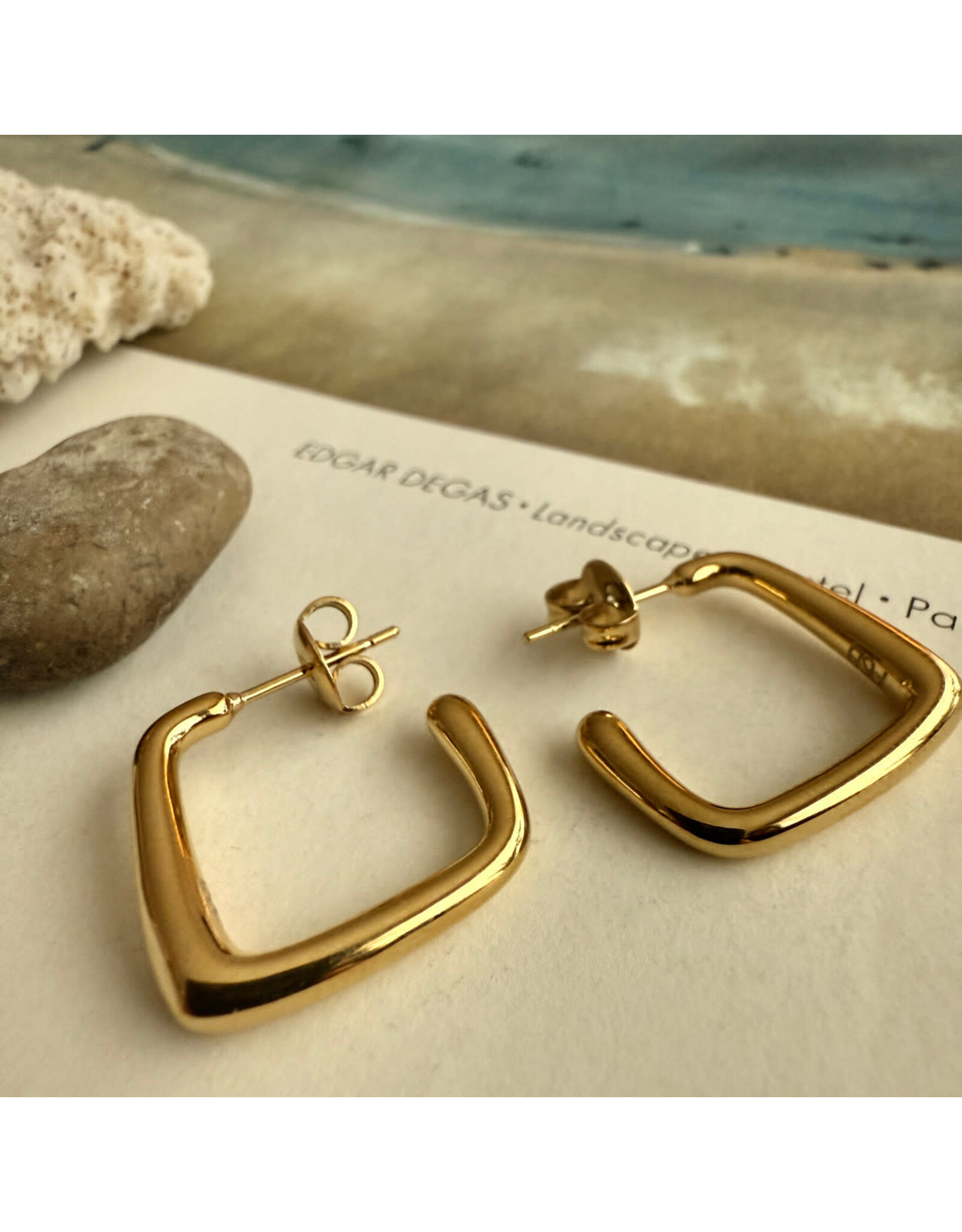 Pika & Bear Pika & Bear - "Miro" Oblique Hoop Earrings