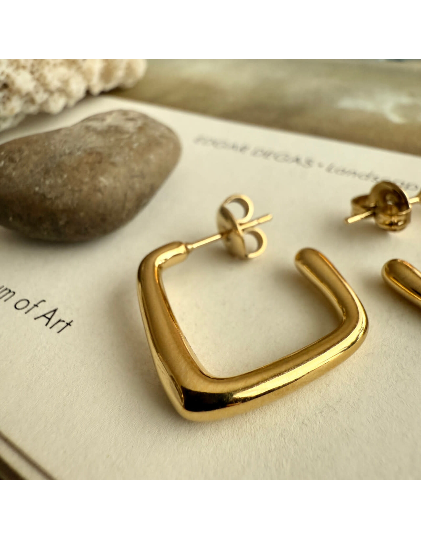 Pika & Bear Pika & Bear - "Miro" Oblique Hoop Earrings