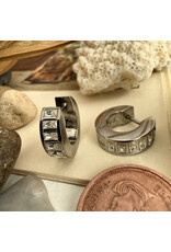 Pika & Bear Pika & Bear - "Evert" Baguette Hoop Earrings (Silver)