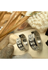 Pika & Bear Pika & Bear - "Evert" Baguette Hoop Earrings (Silver)