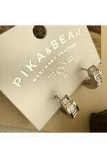Pika & Bear Pika & Bear - "Evert" Baguette Hoop Earrings (Silver)