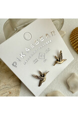 Pika & Bear Pika & Bear - "Calliope" Hummingbird Stud Earrings (Antique Silver)