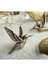 Pika & Bear Pika & Bear - "Calliope" Hummingbird Stud Earrings (Antique Silver)