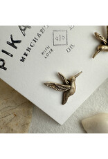 Pika & Bear Pika & Bear - "Calliope" Hummingbird Stud Earrings (Antique Silver)