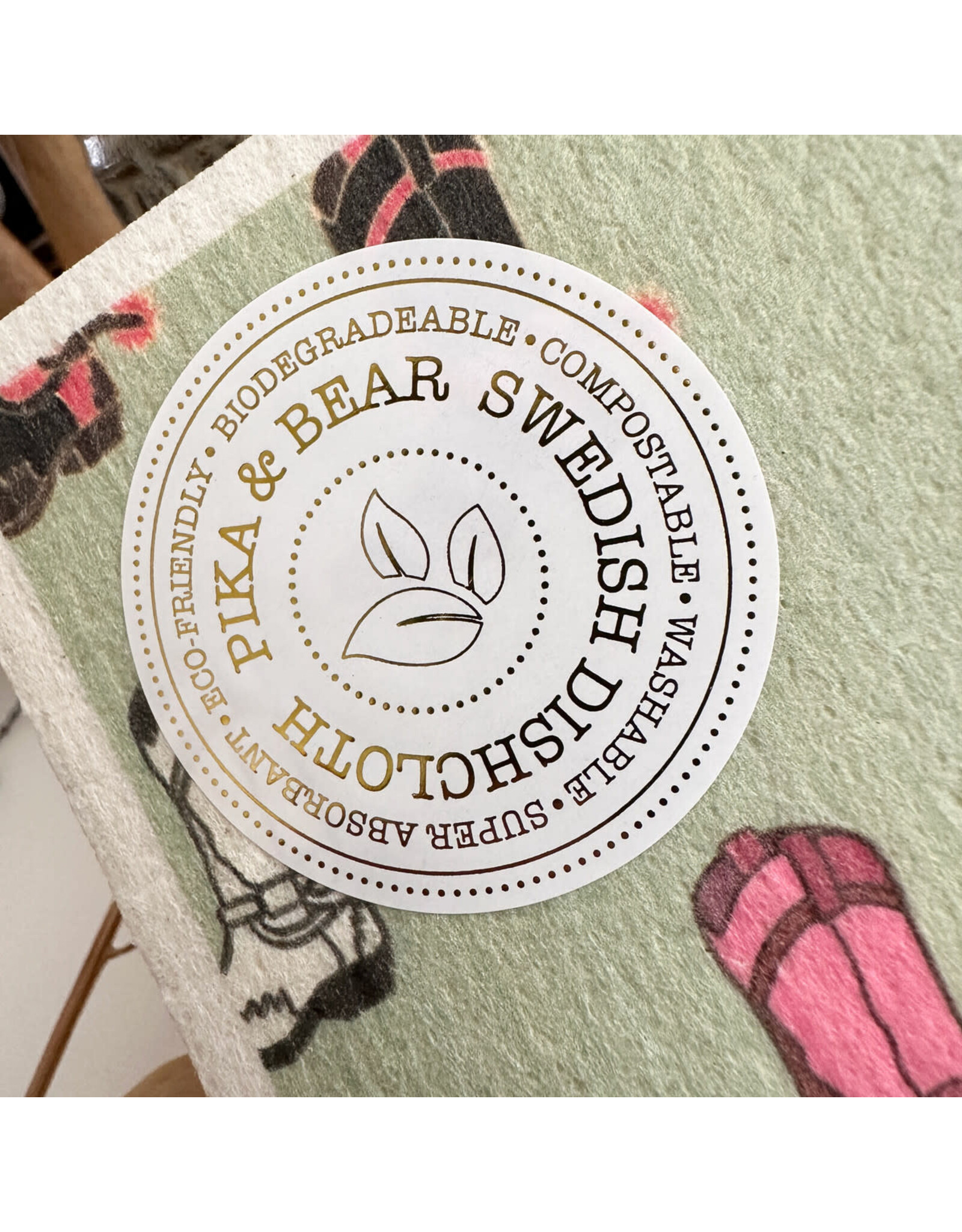 Pika & Bear Pika & Bear - "Boot Scootin" Cowboy Boot Design Swedish Dishcloth