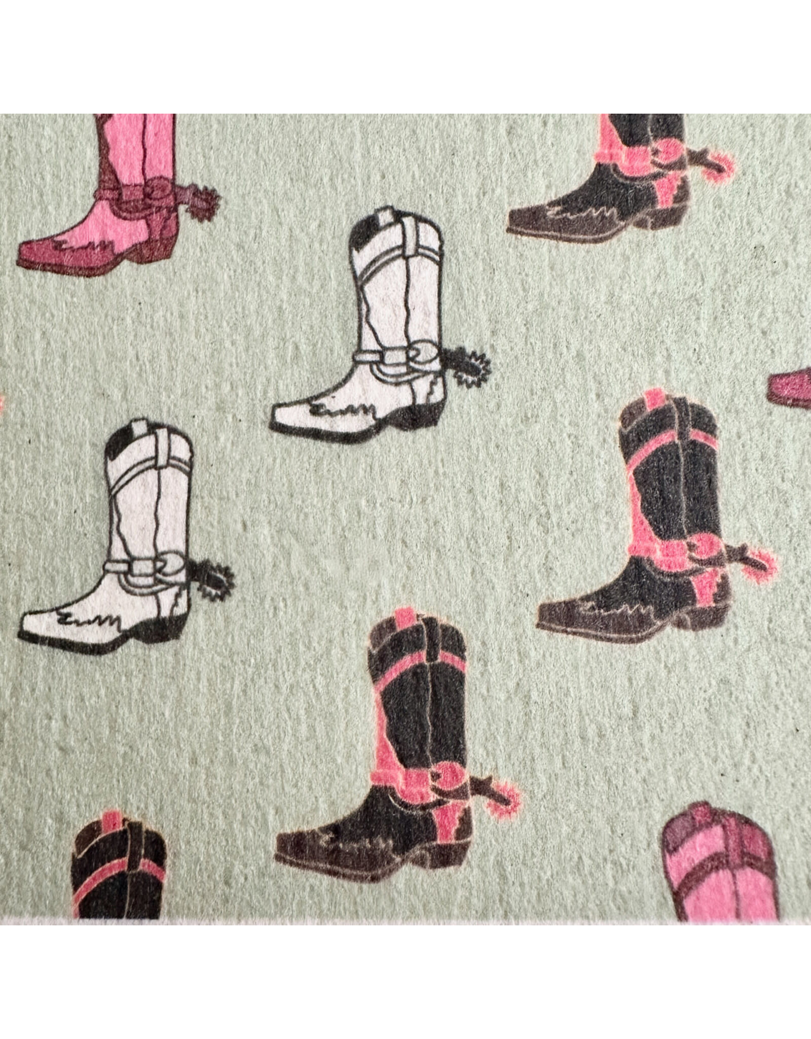 Pika & Bear Pika & Bear - "Boot Scootin" Cowboy Boot Design Swedish Dishcloth