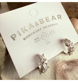 Pika & Bear Pika & Bear - "Tavra" Rhinestone Cluster Hoop Earrings