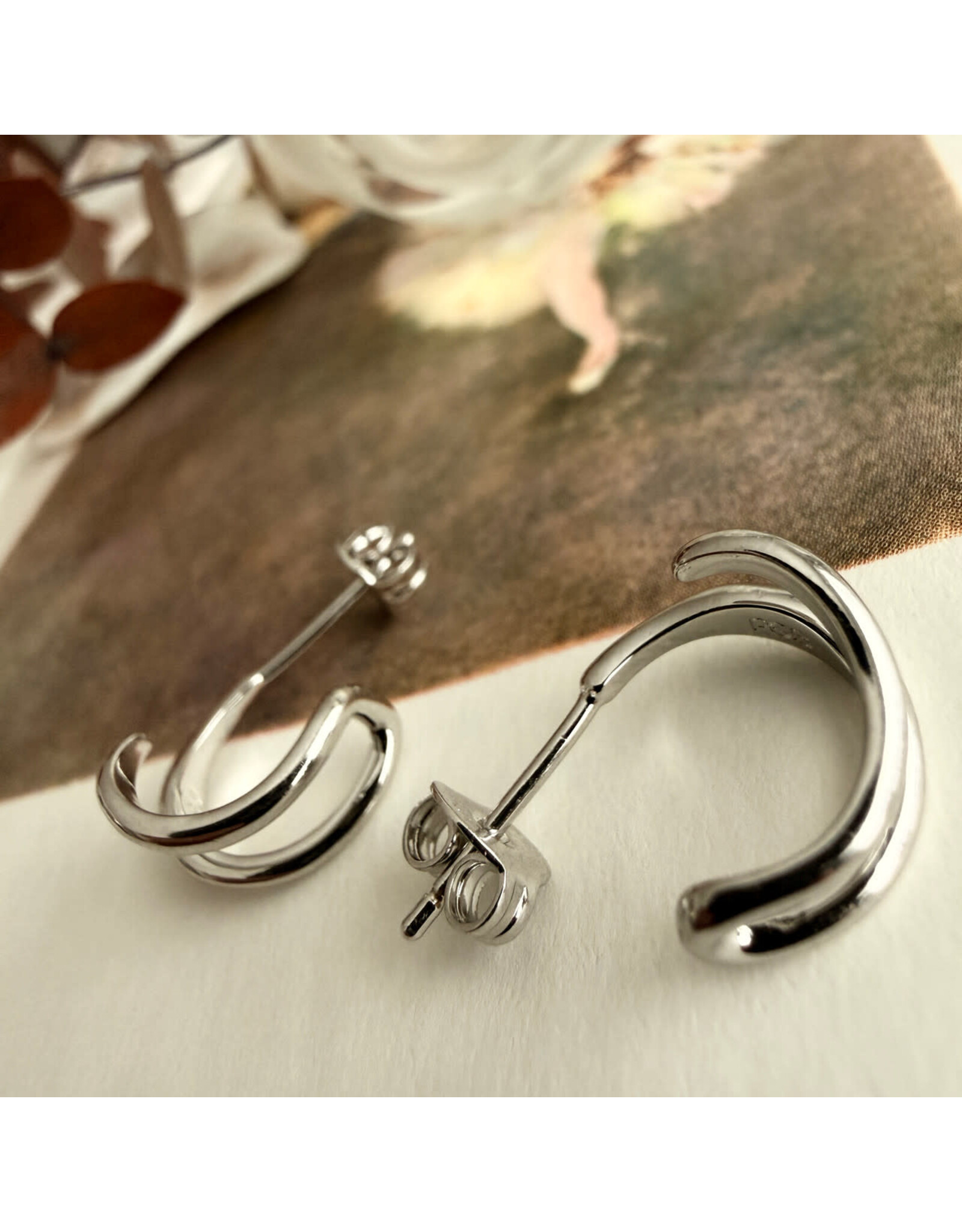 Pika & Bear Pika & Bear - "Callisto" Double Wave Hoop Earrings